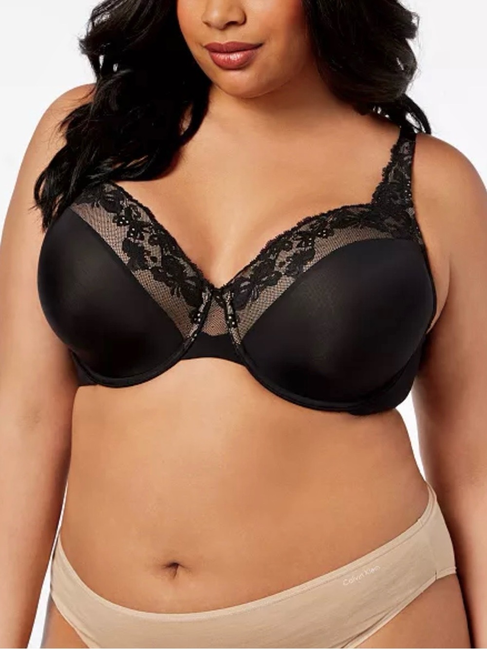 - Olga 44D Full Figure Contour Black Lace Bra! NEW!